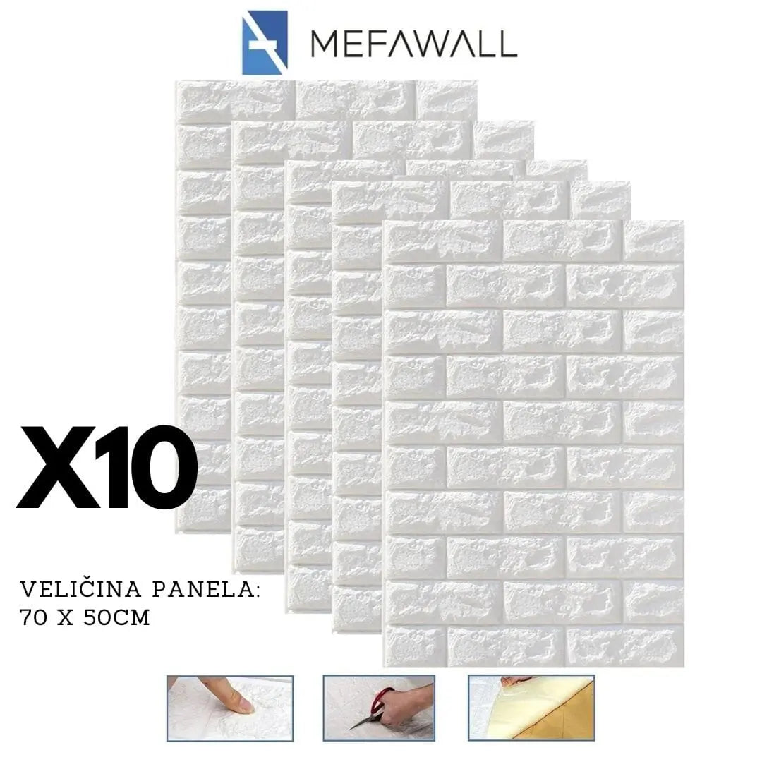 MEFAWALL " 3D samoljepljive tapete KIKY STORE BIJELA 10KOM