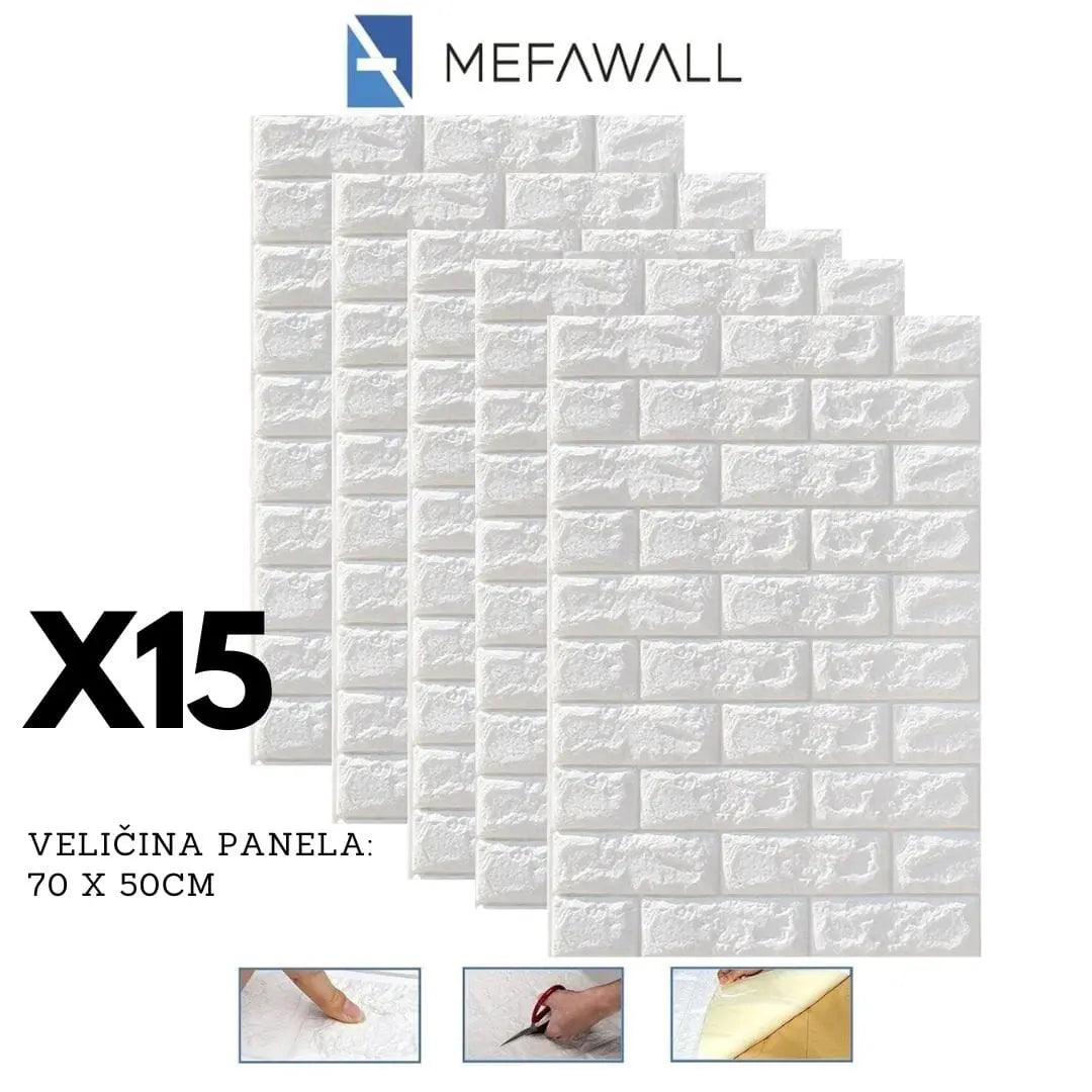 MEFAWALL " 3D samoljepljive tapete KIKY STORE BIJELA 15KOM