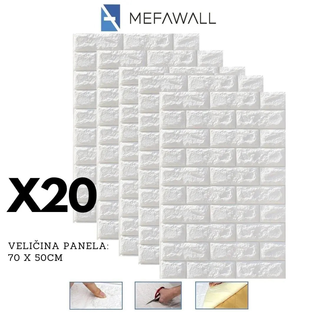MEFAWALL " 3D samoljepljive tapete KIKY STORE BIJELA 20KOM