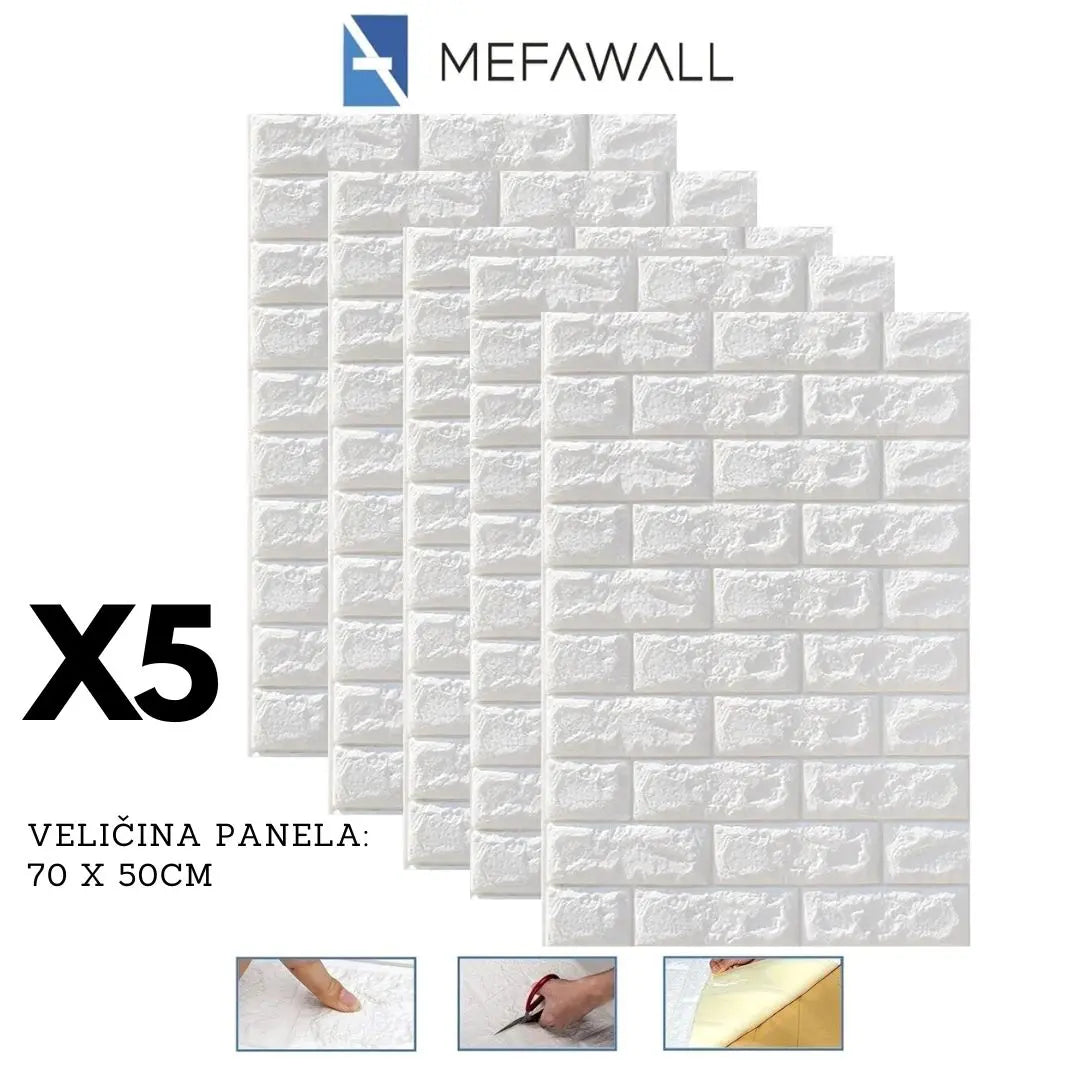 MEFAWALL " 3D samoljepljive tapete KIKY STORE BIJELA 5KOM