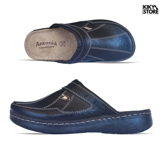 Muške Natikače KIKY STORE Crne prošivene koncem 41