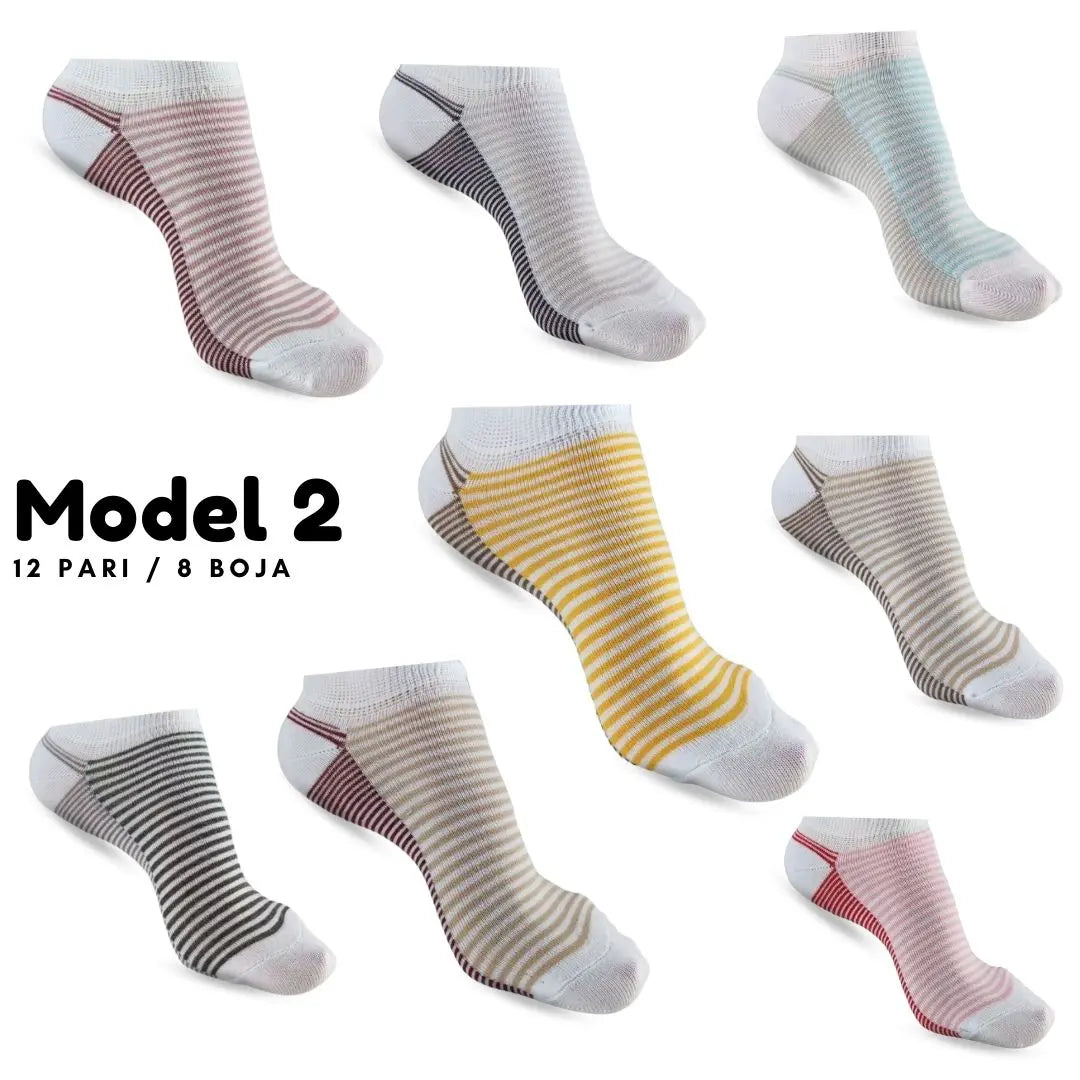 Pamučne čarape stopalice 24 pari KIKY STORE 36-40 MODEL 2 ( 12 pari )
