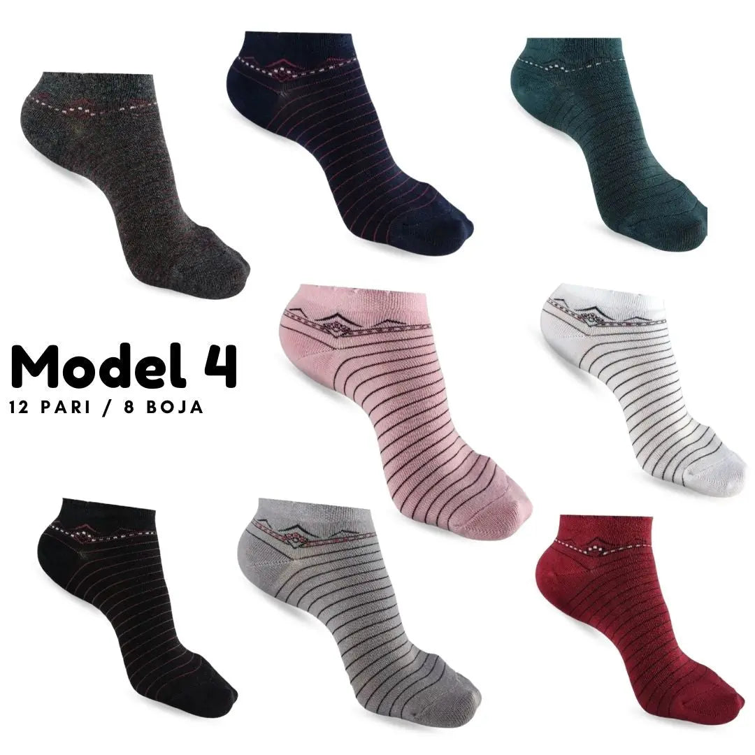Pamučne čarape stopalice 24 pari KIKY STORE 36-40 MODEL 4 ( 12 pari )