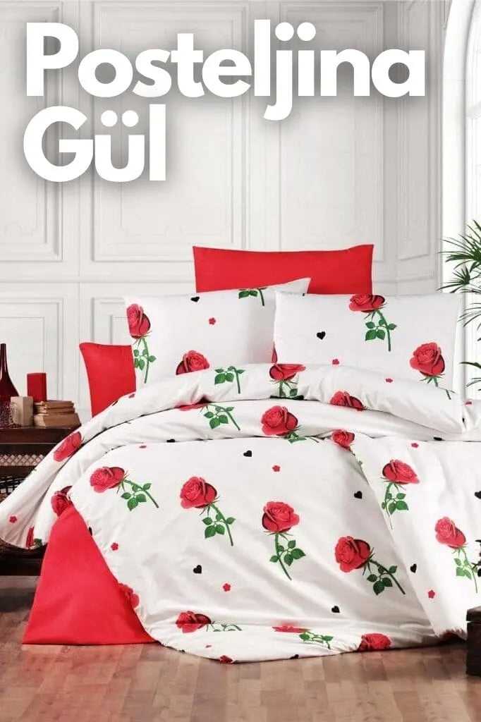 Posteljina za bračni krevet KIKY STORE Gül POSTELJINA