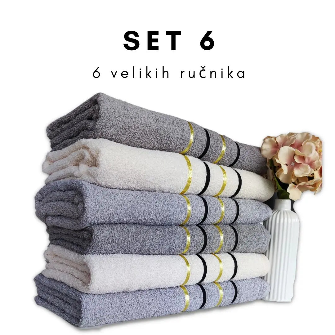 Veliki pamučni ručnici (140cmX70cm) 6kom KIKY STORE SET 6 (6 RUČNIKA)