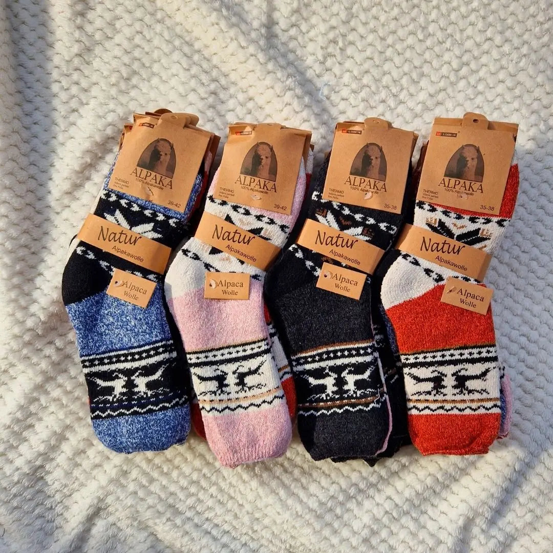 Vunene ženske čarape NATUR ALPACA KIKY STORE