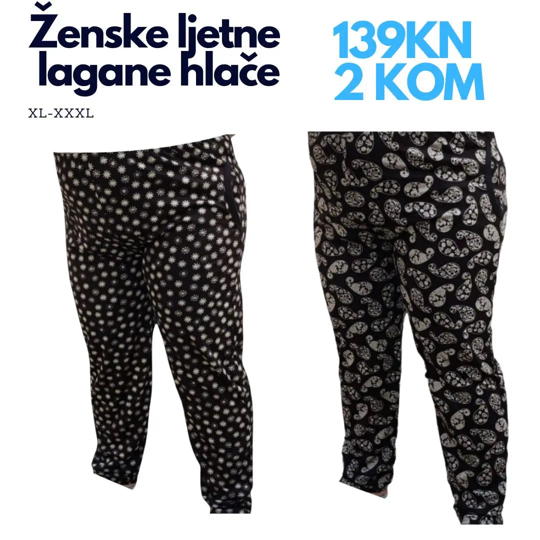 Ženske lagane ljetne hlače 2KOM KIKY STORE