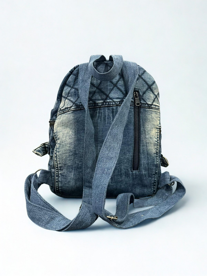 Denim ruksak – Quilt Blue Multi-Zip UNIKAT KIKY STORE