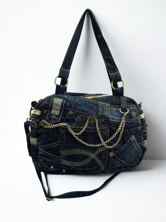 Denim torba “Blue Chain”  UNIKAT KIKY STORE