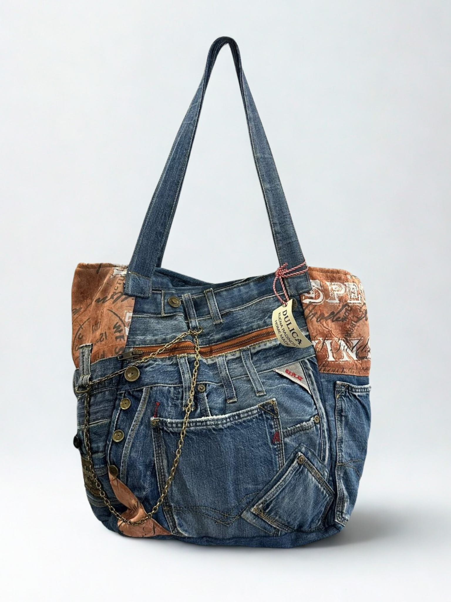 Denim Tote torba “Urban Vintage”  UNIKAT KIKY STORE