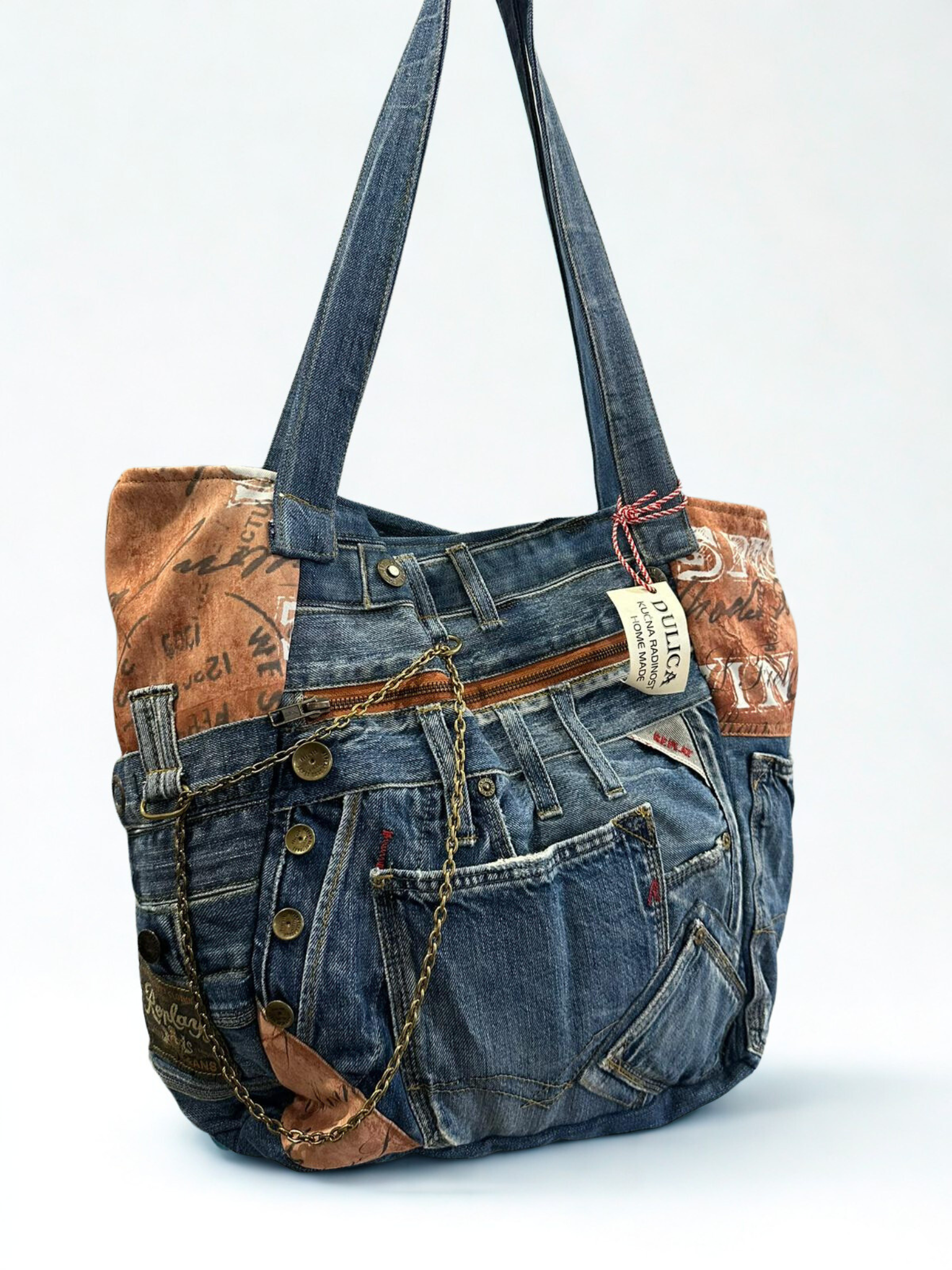 Denim Tote torba “Urban Vintage”  UNIKAT KIKY STORE