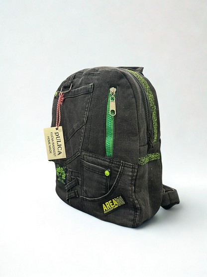Denim ruksak “Black Green Urban” – UNIKAT KIKY STORE