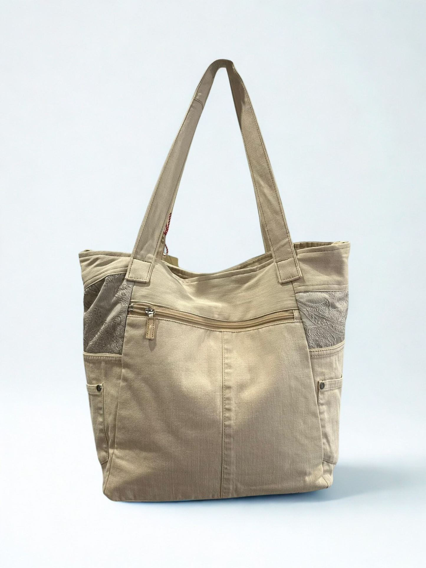 Unikatna platnena torba “Beige Vintage” – ručni rad KIKY STORE