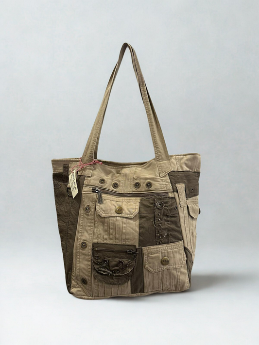 Denim torba “Patchwork Terra” – Unikat 1/1 KIKY STORE