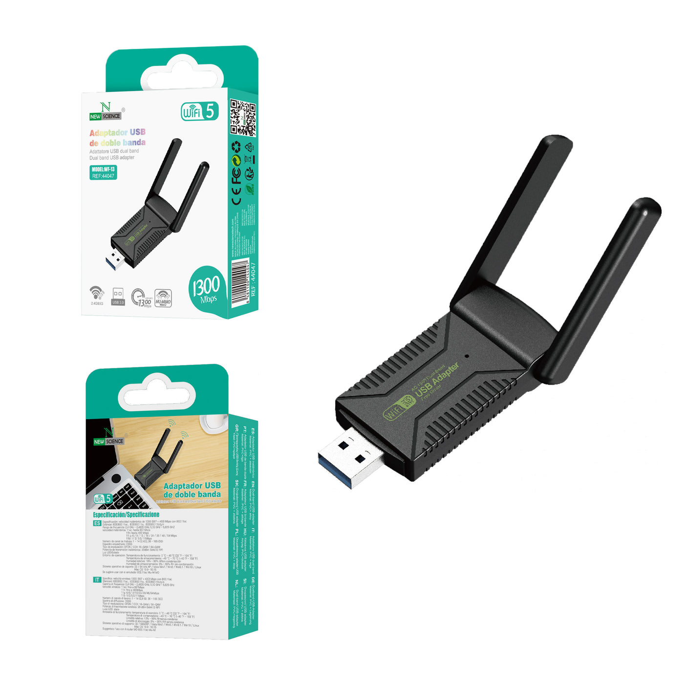 USB WiFi adapter 1300 Mbps