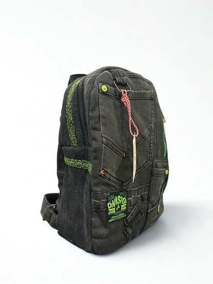 Denim ruksak “Black Green Urban” – UNIKAT KIKY STORE