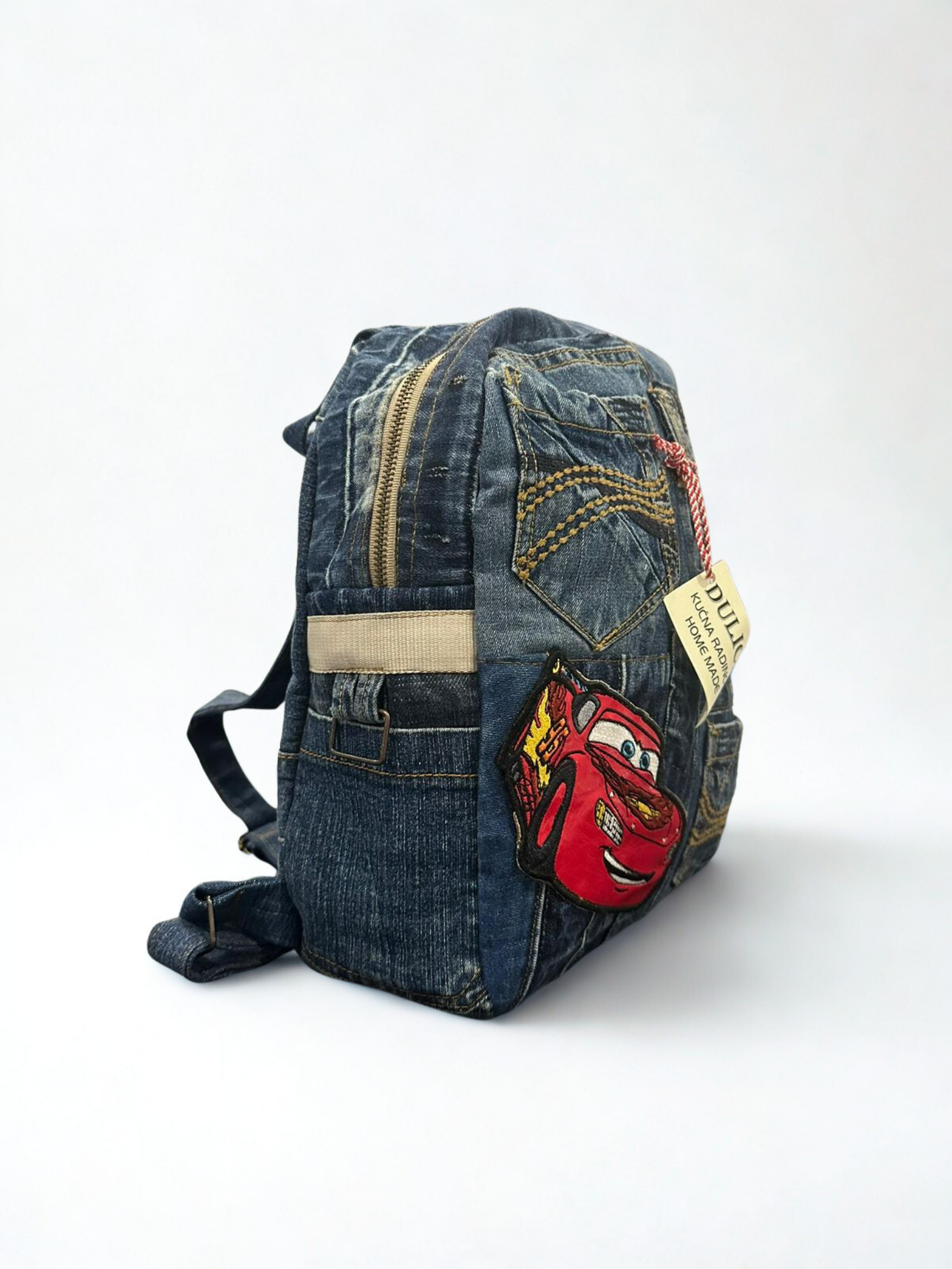 Denim ruksak “Little Racer” – Unikat 1/1 KIKY STORE