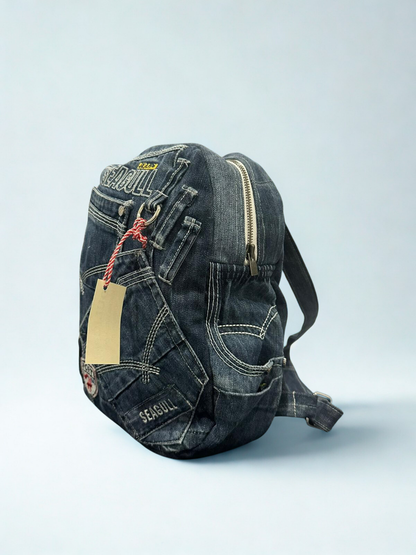 Denim ruksak “Seagull Classic” – Unikat 1/1 KIKY STORE