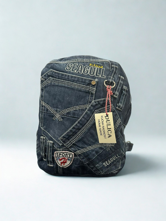 Denim ruksak “Seagull Classic” – Unikat 1/1 KIKY STORE