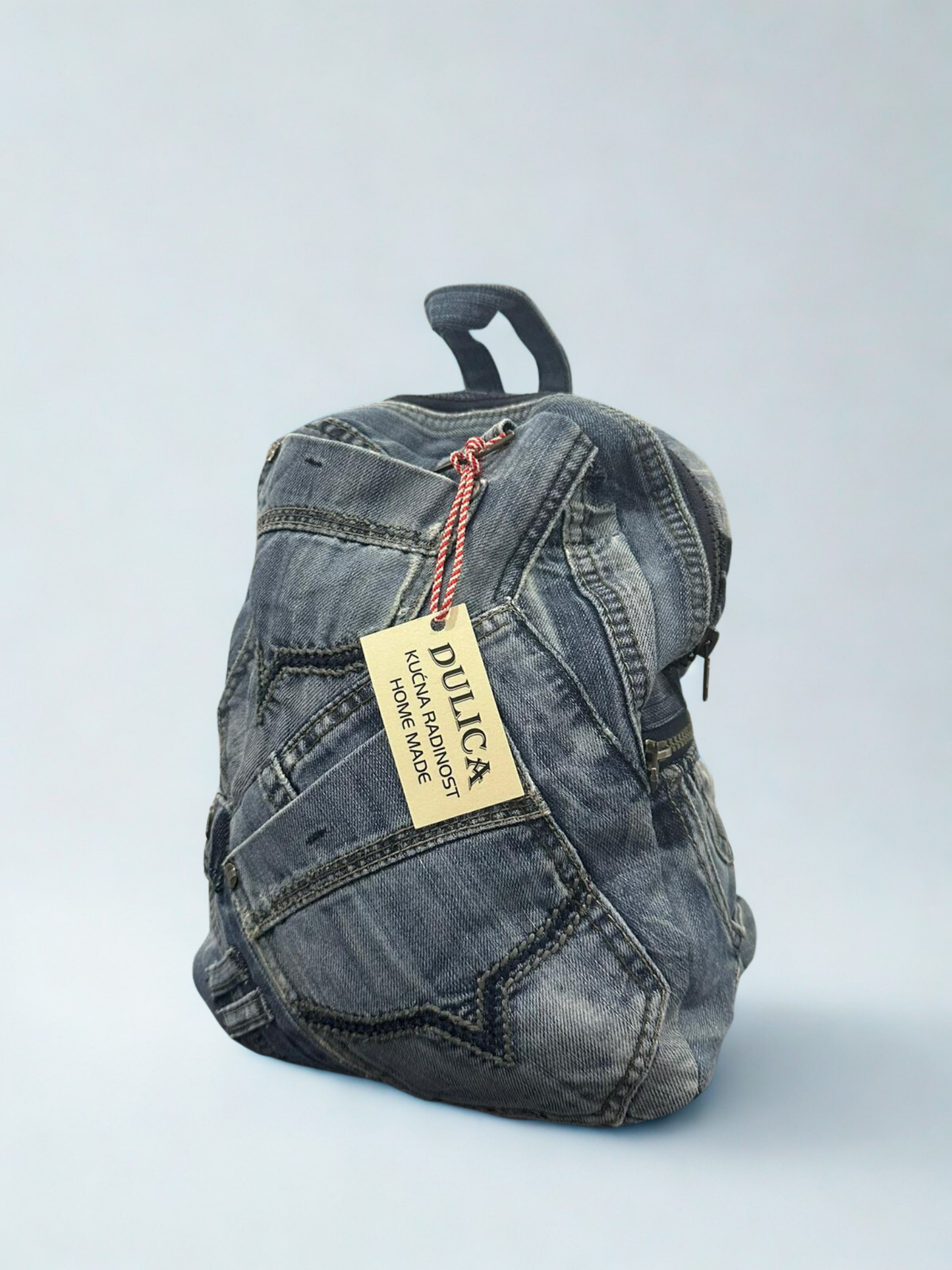 Denim ruksak “Urban Patch” – Unikat 1/1 KIKY STORE