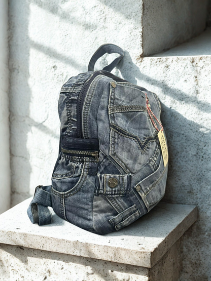 Denim ruksak “Urban Patch” – Unikat 1/1 KIKY STORE