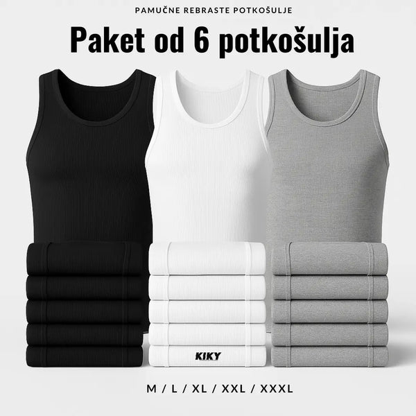 Muške rebraste potkošulje 6kom - KIKY STORE