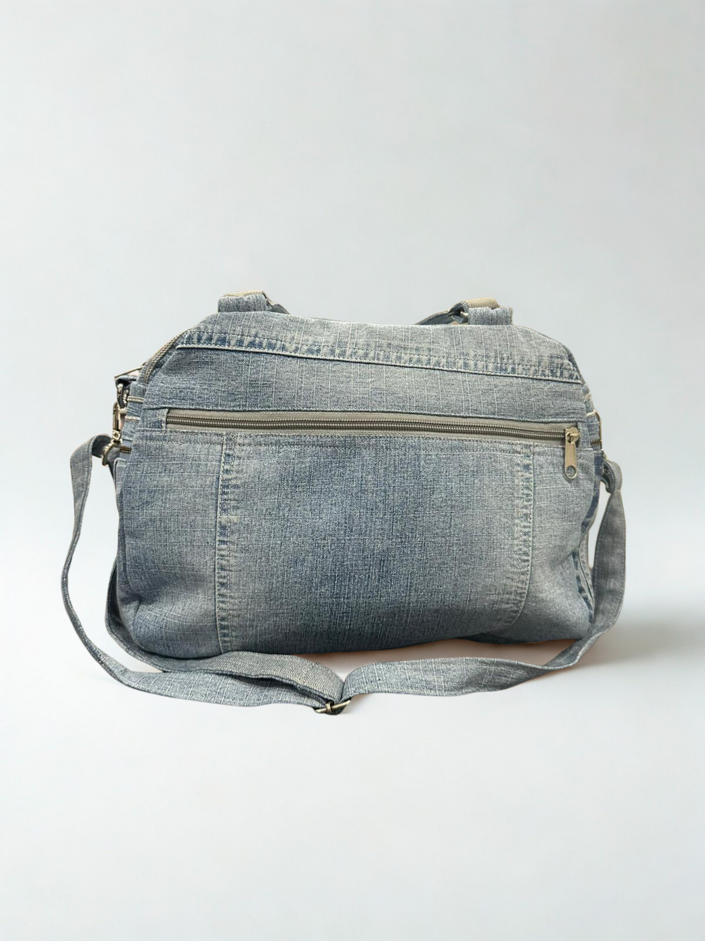Denim torba “Vintage Lines” – ručni rad, KIKY STORE