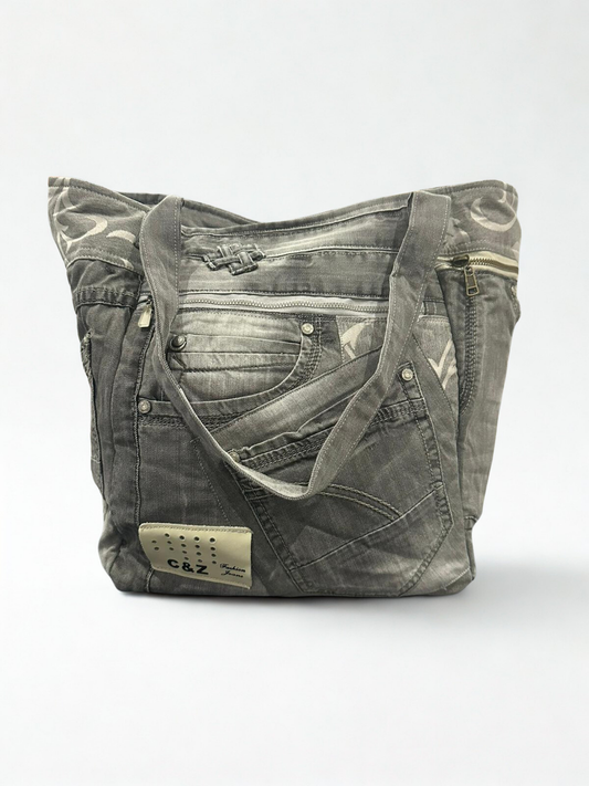 Denim torba “Grey Craft” – ručni rad, unikat KIKY STORE