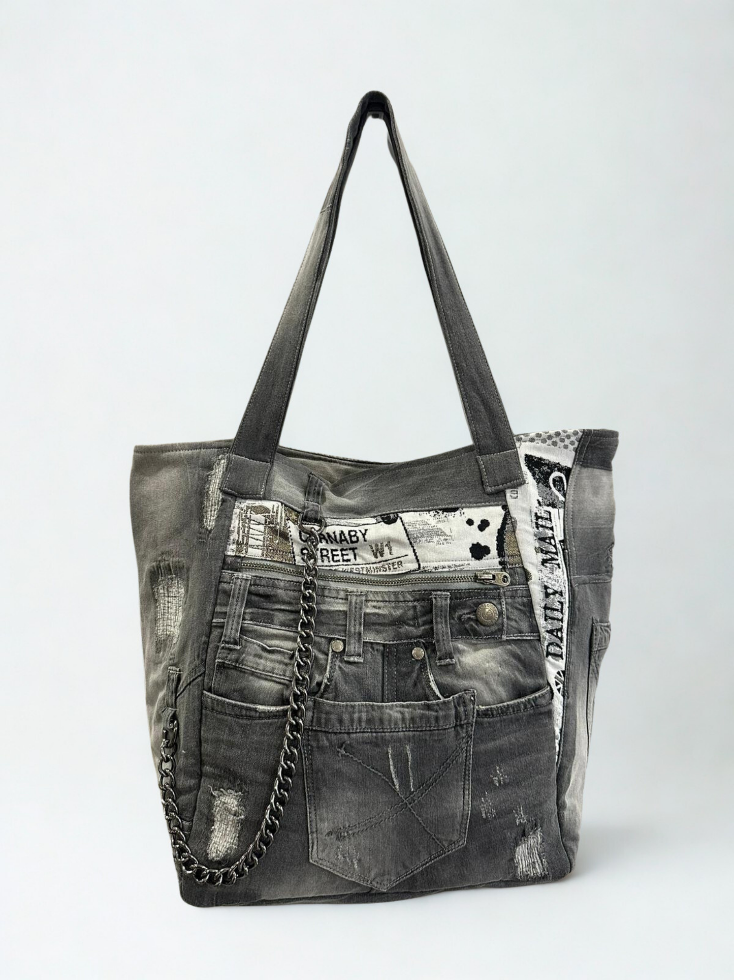 Denim torba “Street Canvas” – ručni rad, unikat KIKY STORE