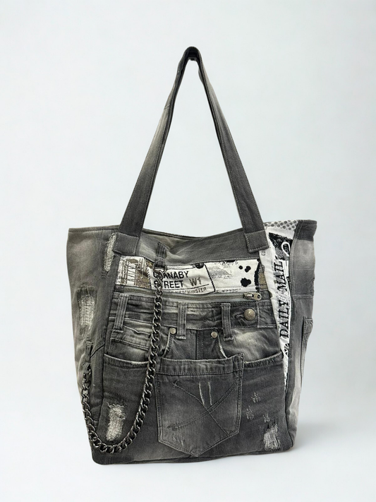 Denim torba “Street Canvas” – ručni rad, unikat KIKY STORE