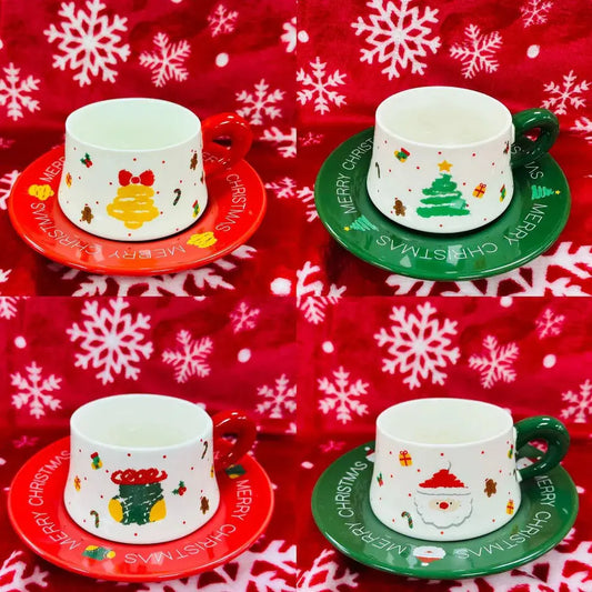 Božićna šalica s tanjurom – 300 ml KIKY STORE