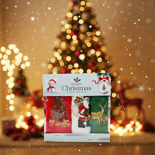 Božićni poklon set – 3 ručnika (30×50 cm) KIKY STORE