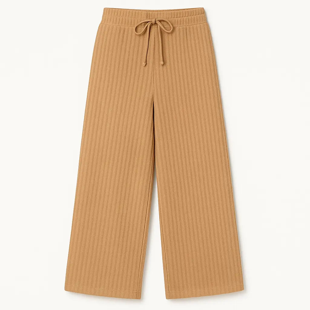 Pamučne rebraste culotte hlače - KIKY STORE