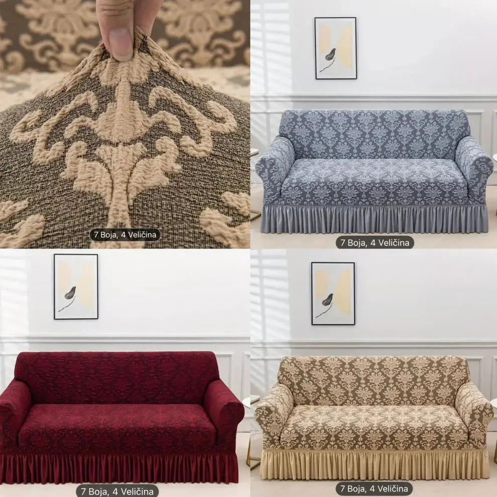 Dekorativne navlake za trosjed, dvosjed i fotelju-Reljefni Barok Uzorak KIKY STORE