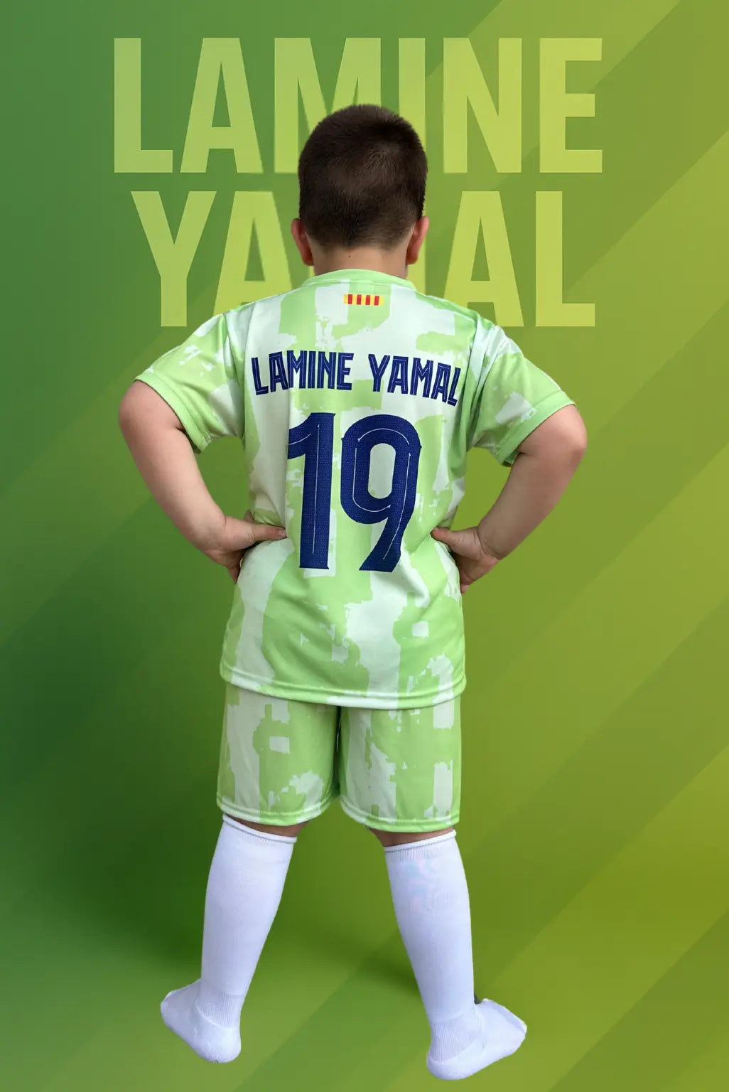 Dječji dres nogometni komplet Yamal barca-zeleni KIKY STORE