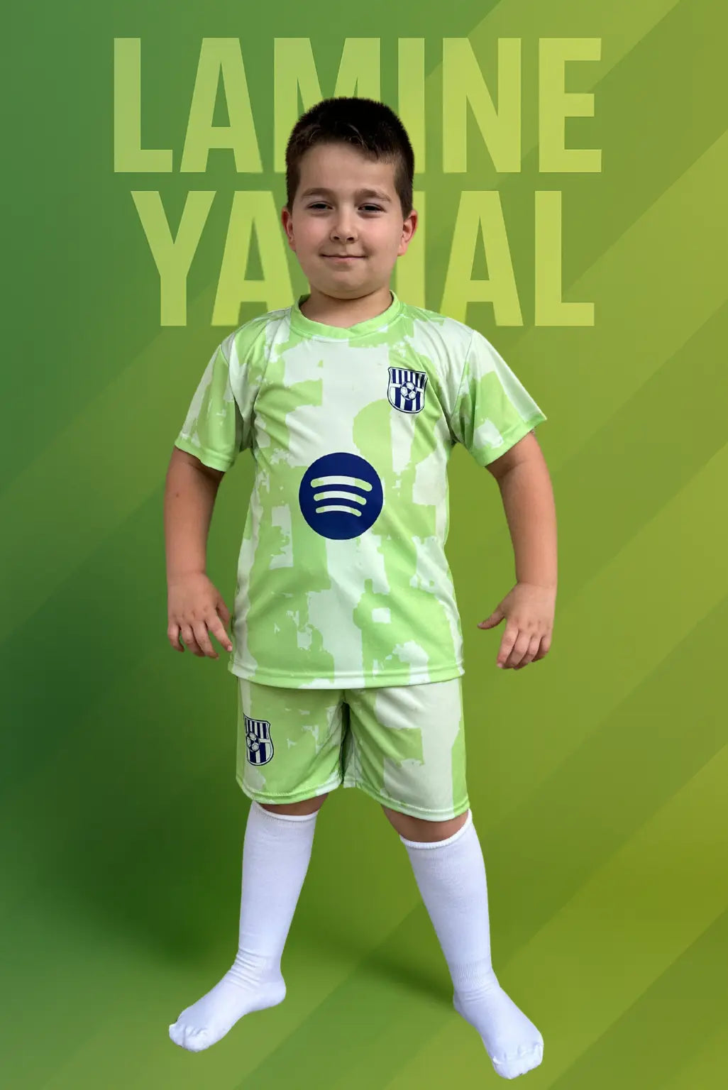 Dječji dres nogometni komplet Yamal barca-zeleni KIKY STORE