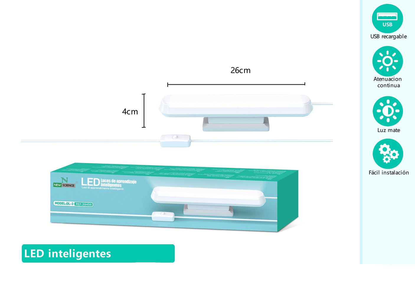 Pametna LED svjetiljka DL-3 – USB punjenje