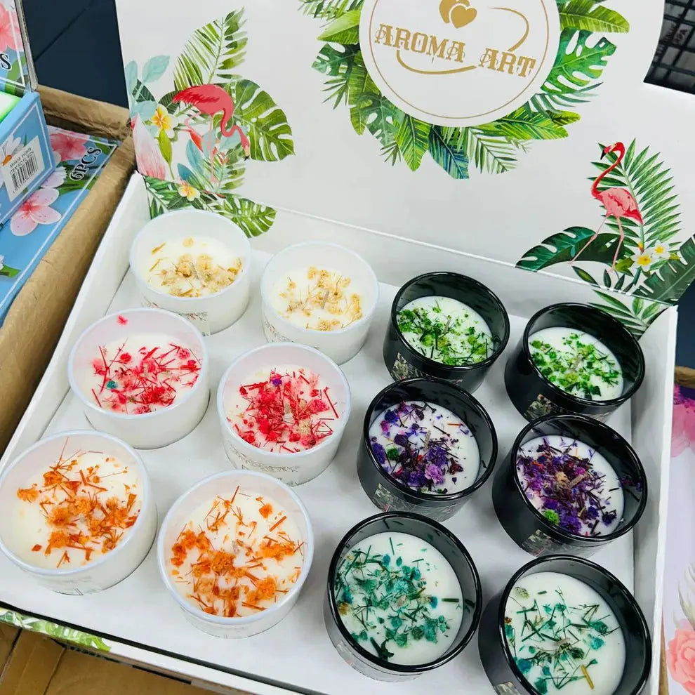 Set mirisnih svijeća Floral Dream – 12 komada (razni mirisi i boje) KIKY STORE