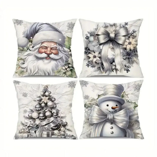 Set od 4 božićne jastučnice – Bijele 45×45 cm KIKY STORE