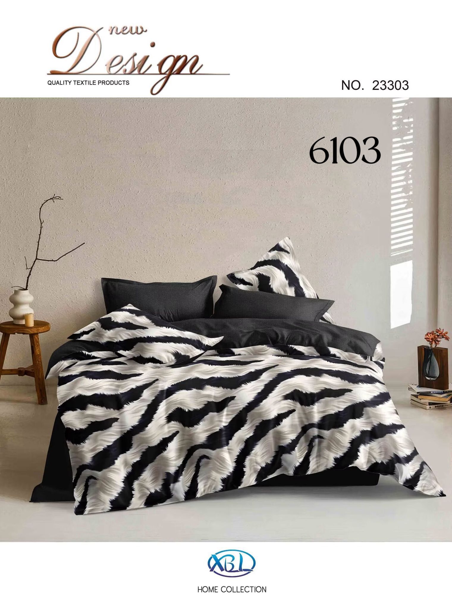 Posteljina Black Zebra (6 dijelova) KIKY STORE