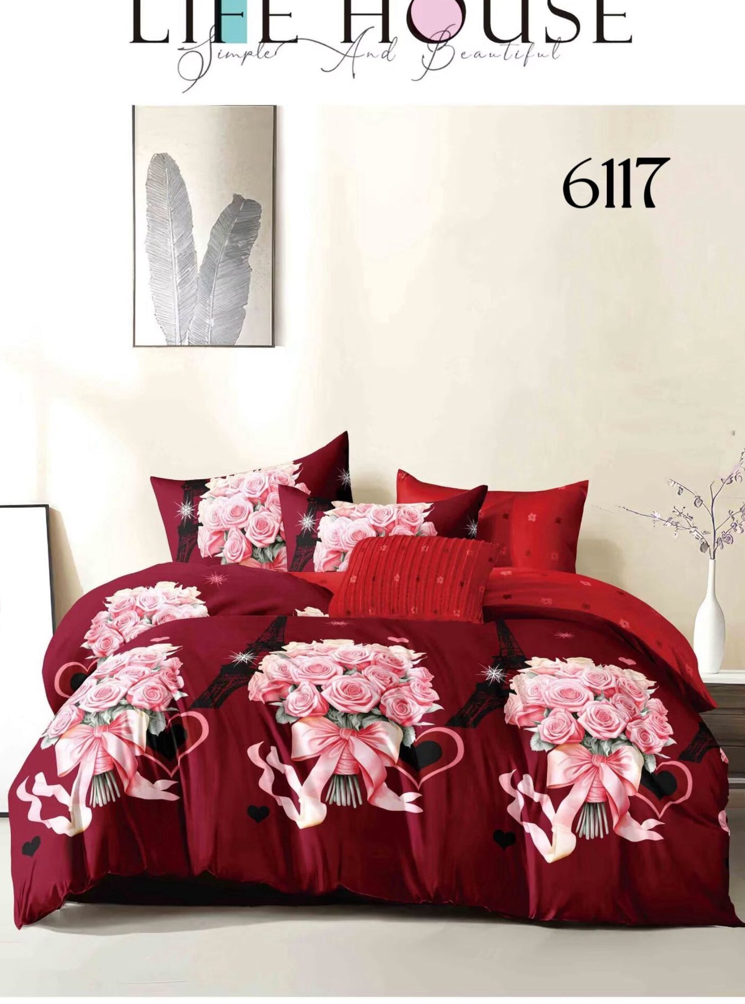 Posteljina Rose Romance (6 dijelova) KIKY STORE