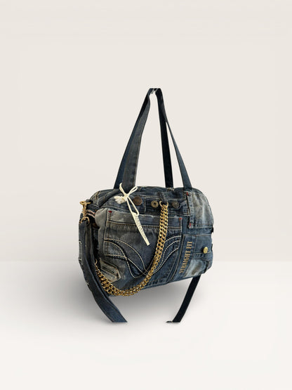Denim Unikatna Torba „Urban Chain“ – Ručni Rad