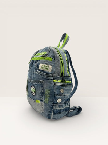 Denim Unikatni Ruksak „Neon Urban“ – Ručni Rad