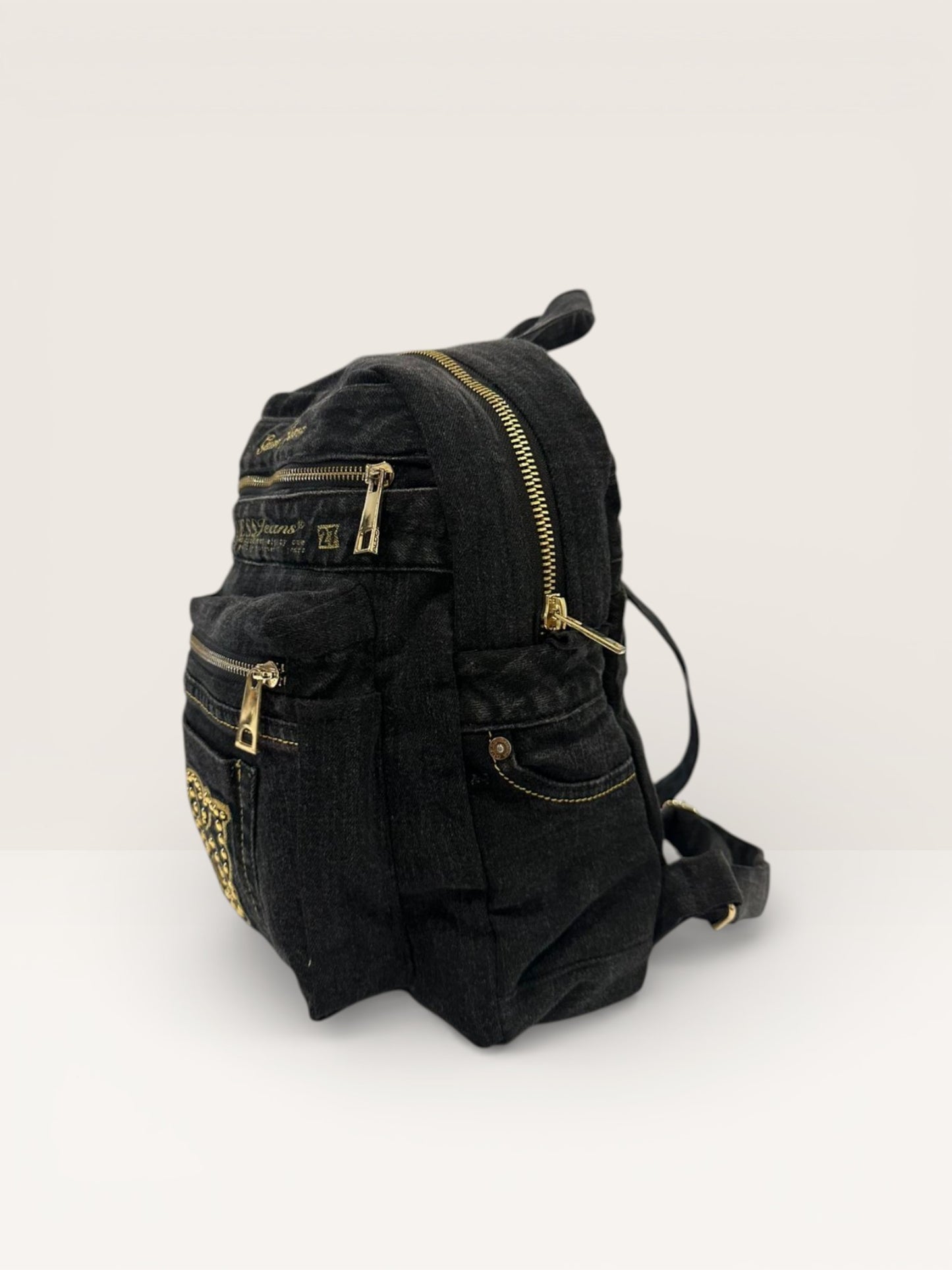 Denim Unikatni Ruksak „Gold Denim“ – Ručni Rad