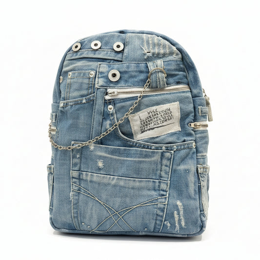 Ruksak od recikliranog trapera „Reborn denim KIKY STORE