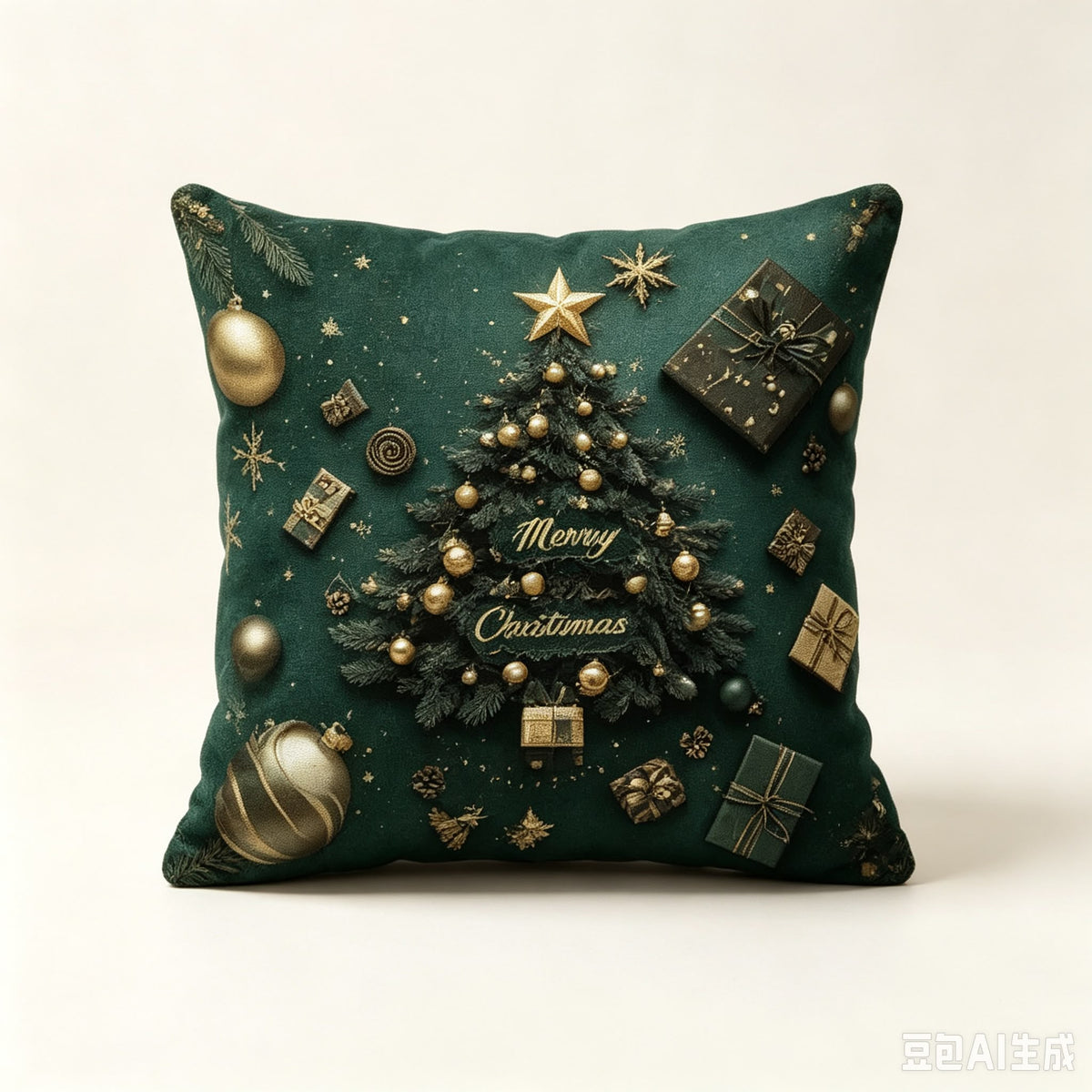 Božićna jastučnica 45 × 45 cm – drvce