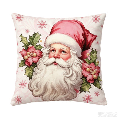 Božićne jastučnice Ružičasta čarolija 45 × 45 cm – Djed Božićnjak
