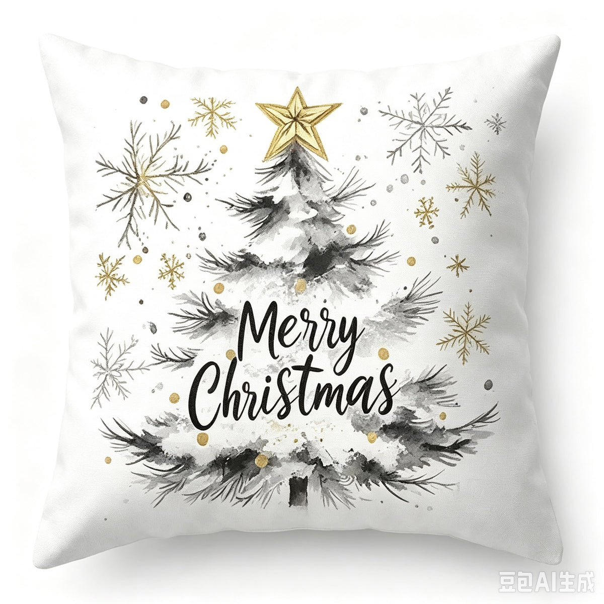Božićne jastučnice Siva zimska priča 45 × 45 cm – Merry Christmas