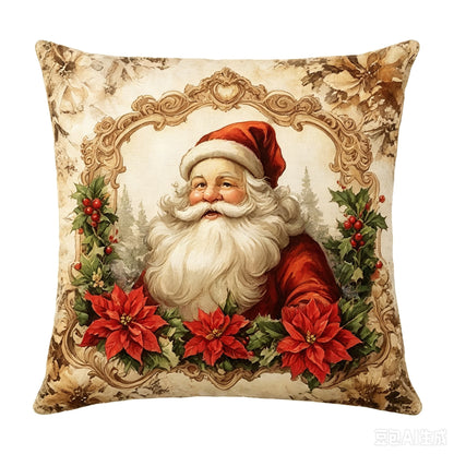 Božićne jastučnice Božićna nostalgija 45 × 45 cm – Djed Božićnjak