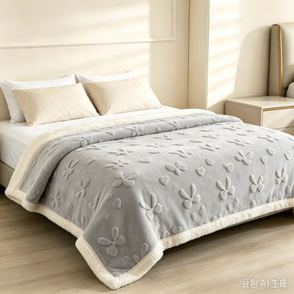 Deka Mašna s krznenom podstavom 200 × 230 cm – siva